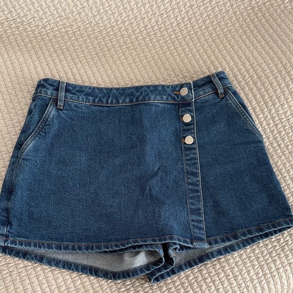 LOFT Dark Blue Denim Skort